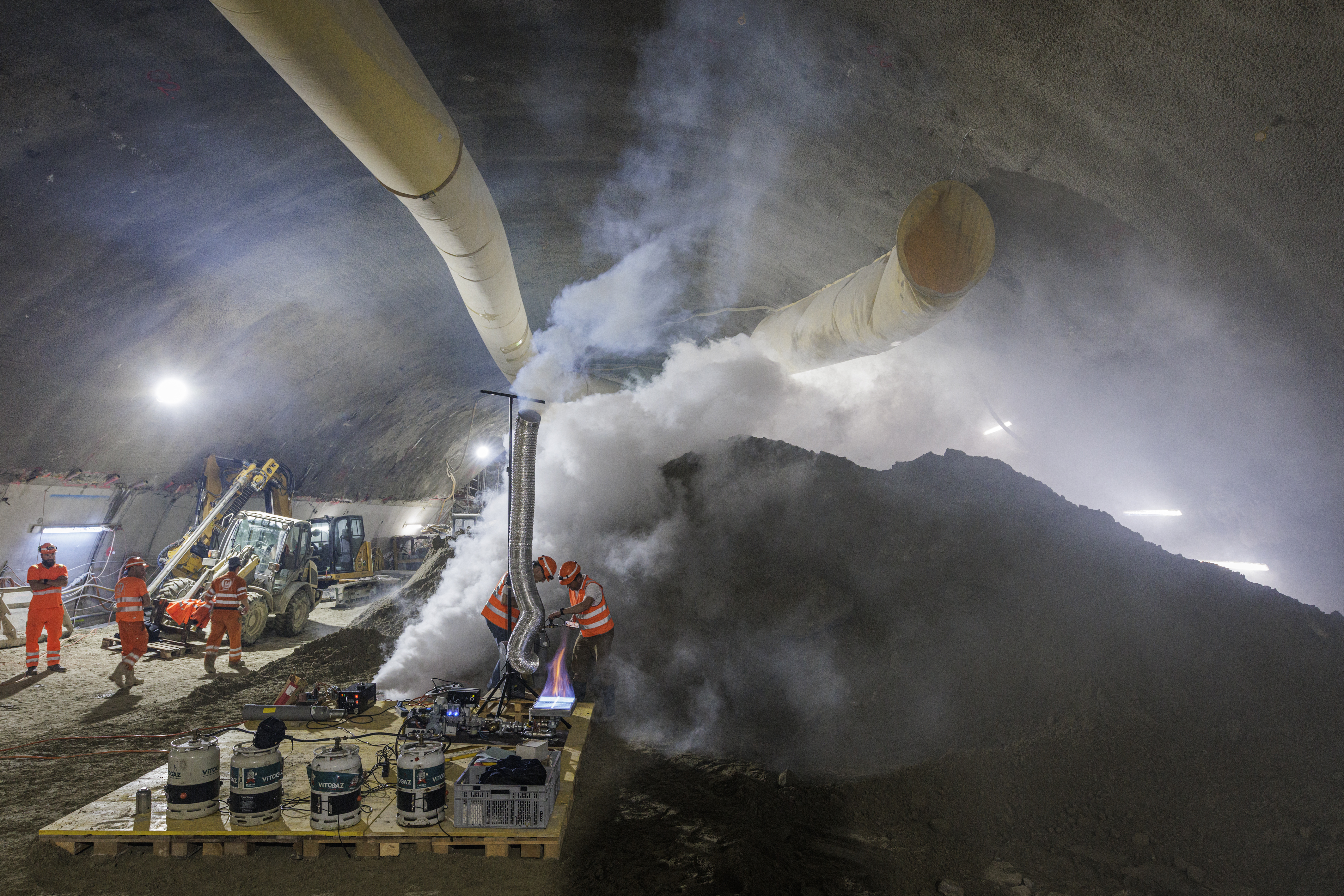 Test à la fumée sur le chantier de la gare souterraine de Berne RBS